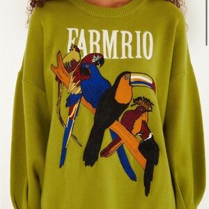 FARM Rio Green Nature Lovers Embroidered Sweater